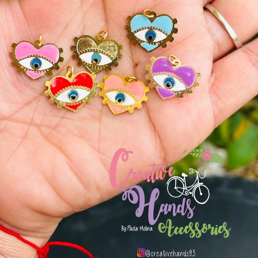 evil eye heart charm